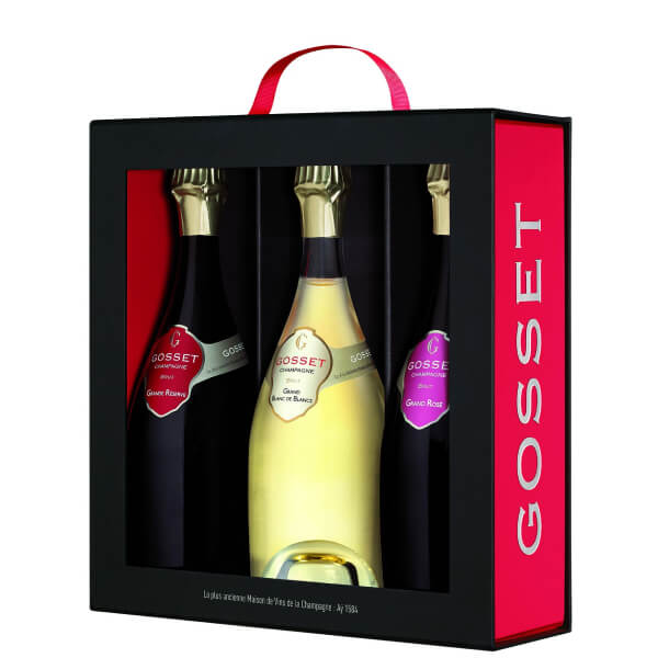 Gosset Champagner Geschenkverpackung mit drei Flaschen 2,25 l