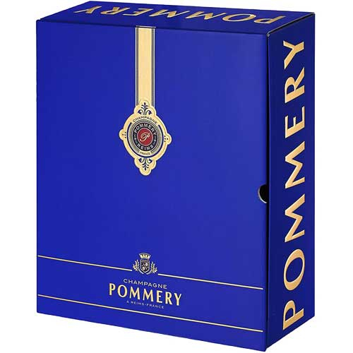 Pommery Brut Royal 750 ml Geschenkpackung mit zwei Gläsern