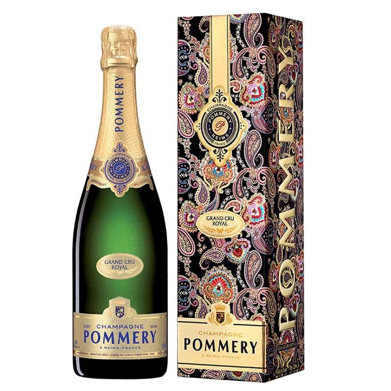 Pommery Grand Cru Royal Vintage 2009 in Kashmir Geschenkverpackung 750 ml