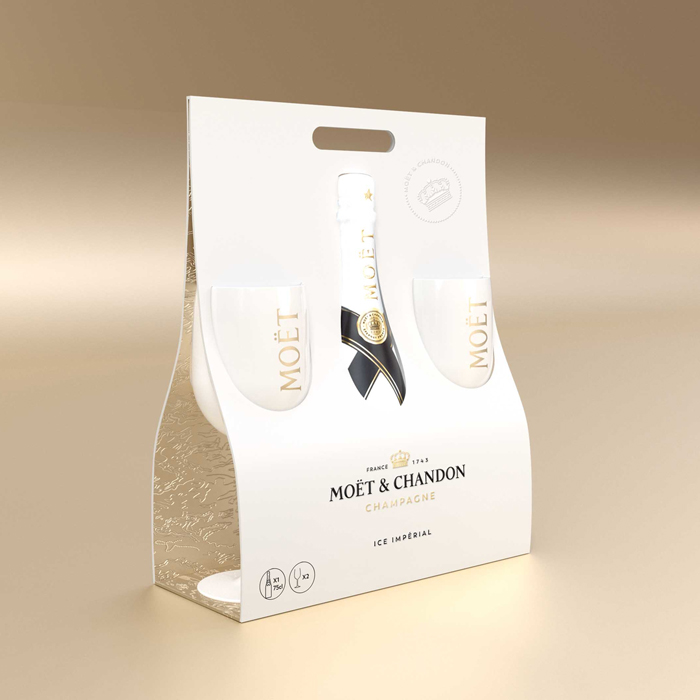 Moët & Chandon Ice Impérial 750 ml in Giftbox mit zwei Gläsern 