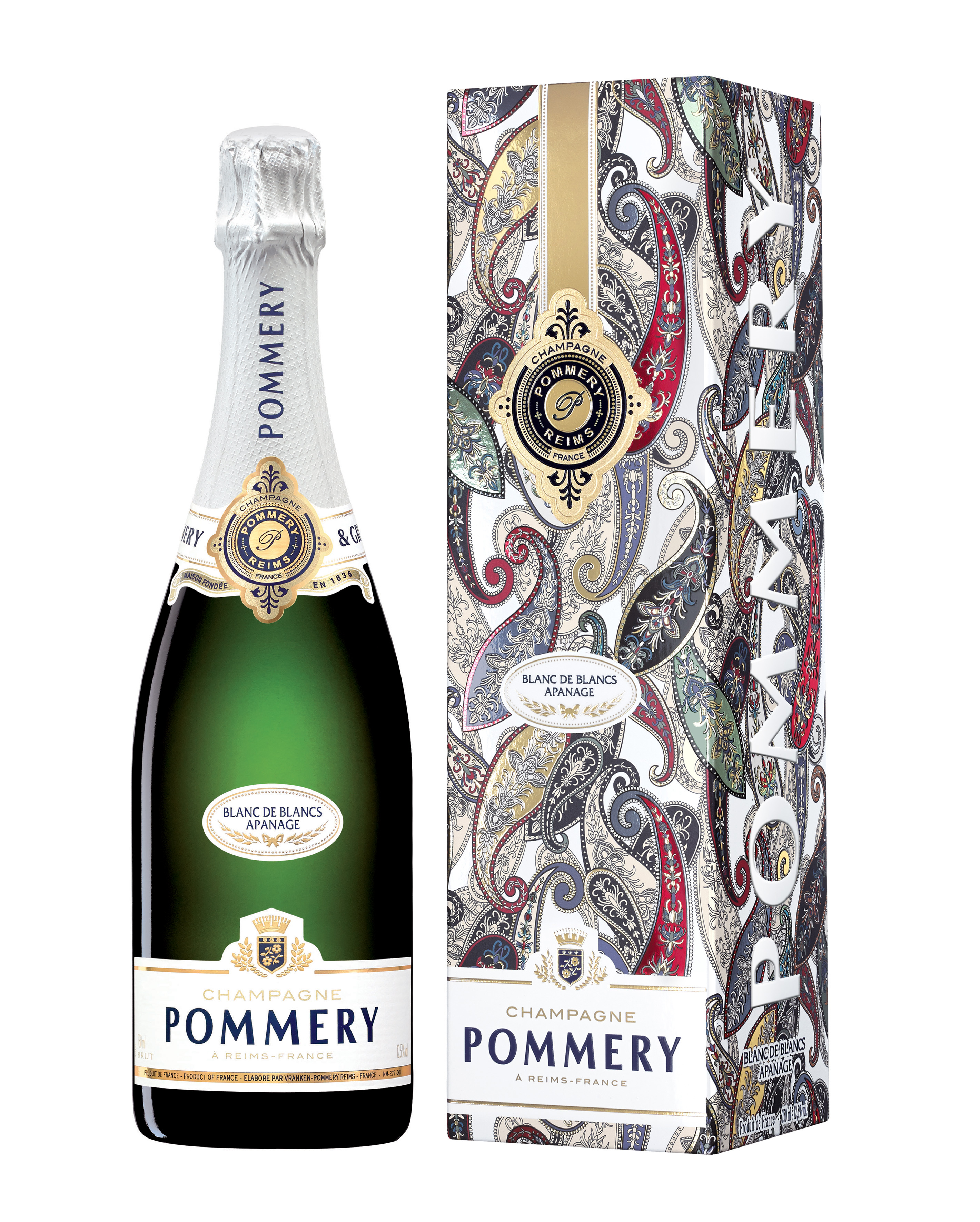 Pommery Blanc de Blancs Apanage 750 ml in Kashmir Geschenkverpackung