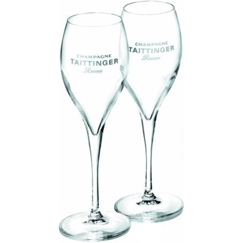 Taittinger Brut Réserve 750 ml in Diamonds Geschenkpackung mit zwei Gläsern