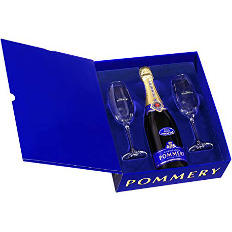 Pommery Brut Royal 750 ml Geschenkpackung mit zwei Gläsern