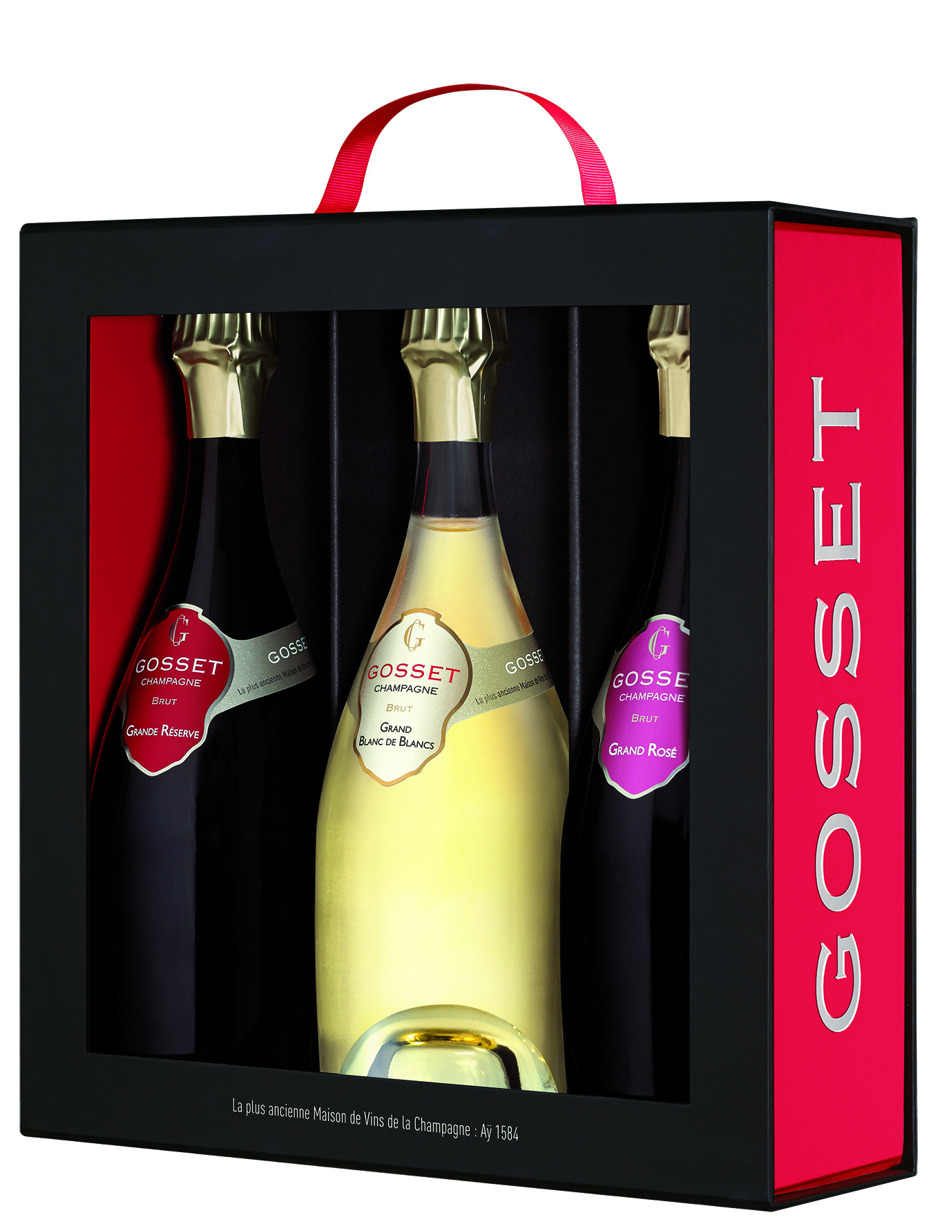 Gosset Champagner Geschenkverpackung mit drei Flaschen 2,25 l
