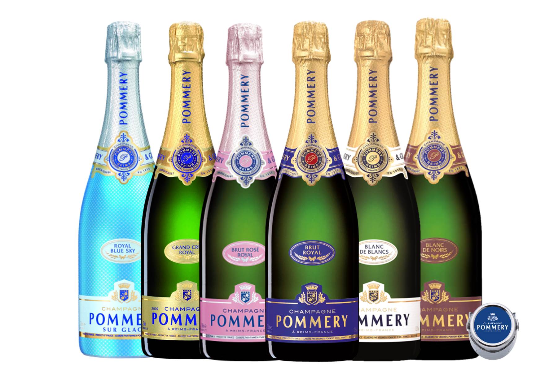 Pommery Champagner 6 Flaschen Genießerpaket 4,5 L mit original Pommery  Flaschenverschluss